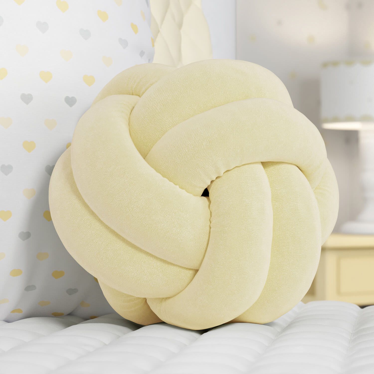 Almofada Nó Balú Amarela 25cm