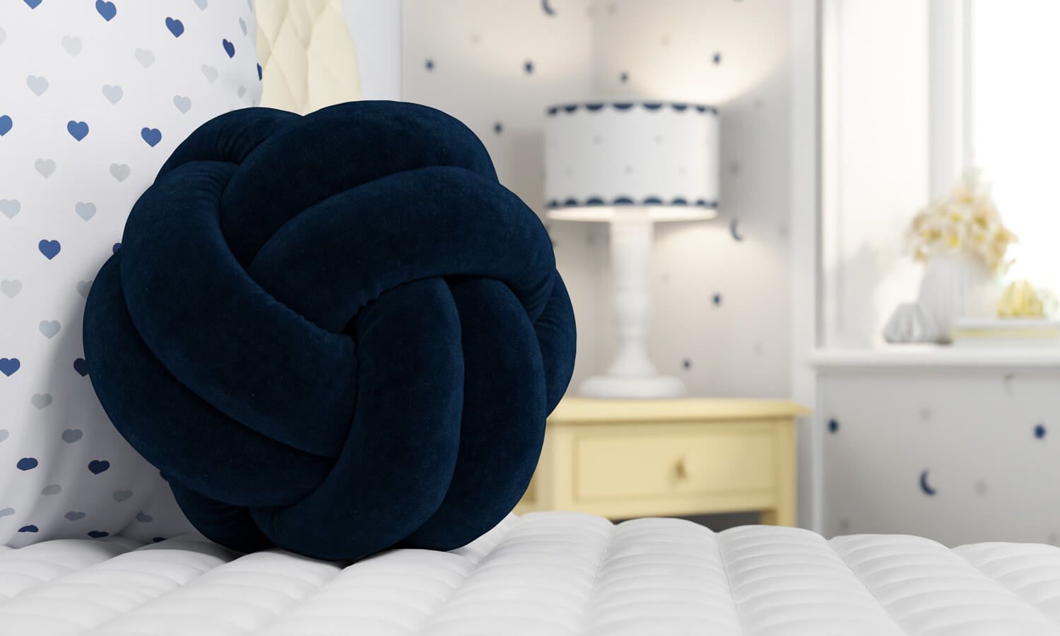 Almofada Nó Balú Amarela 25cm