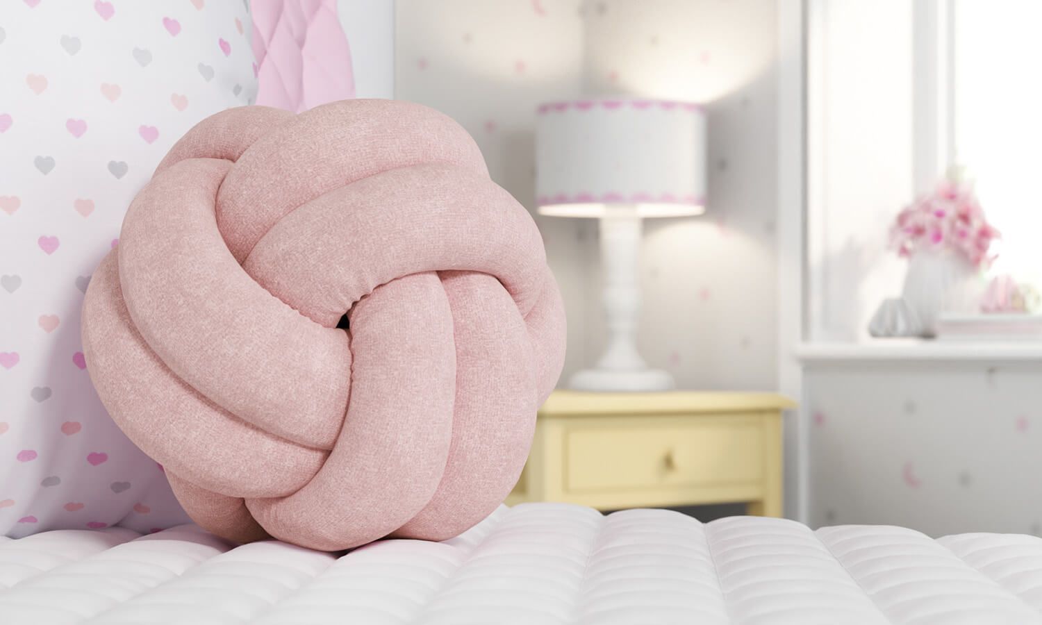 Almofada Nó Balú Amarela 25cm