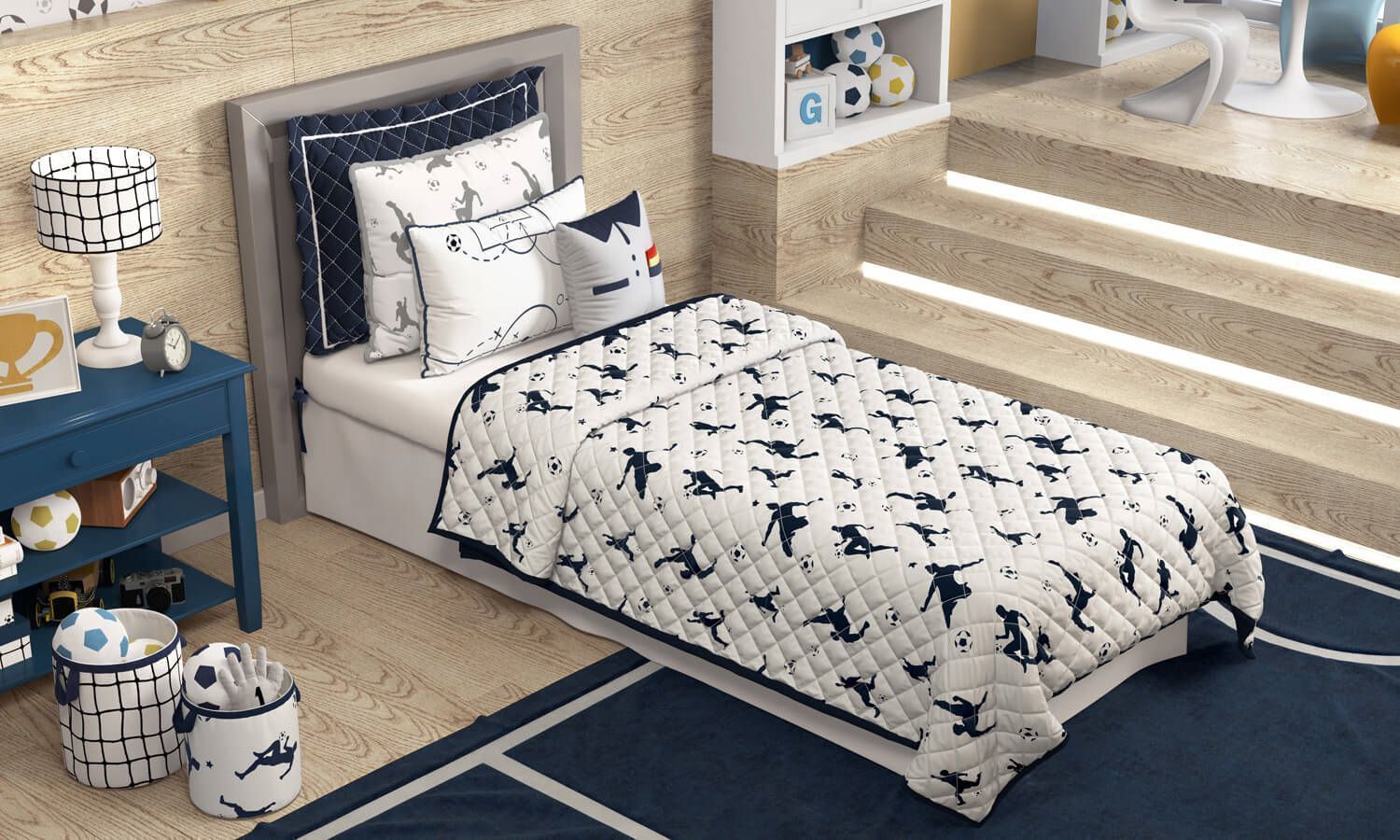 Edredom Infantil Solteiro Jogadores