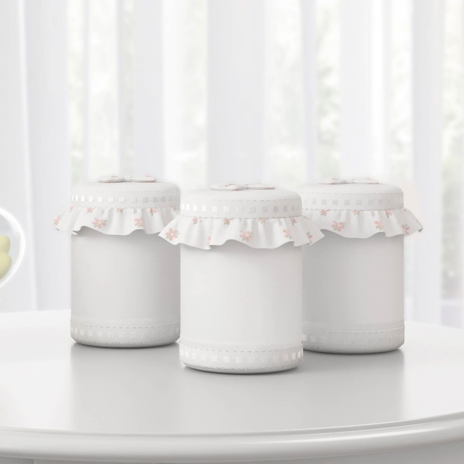 Jogo de Potes Babados e Florzinhas