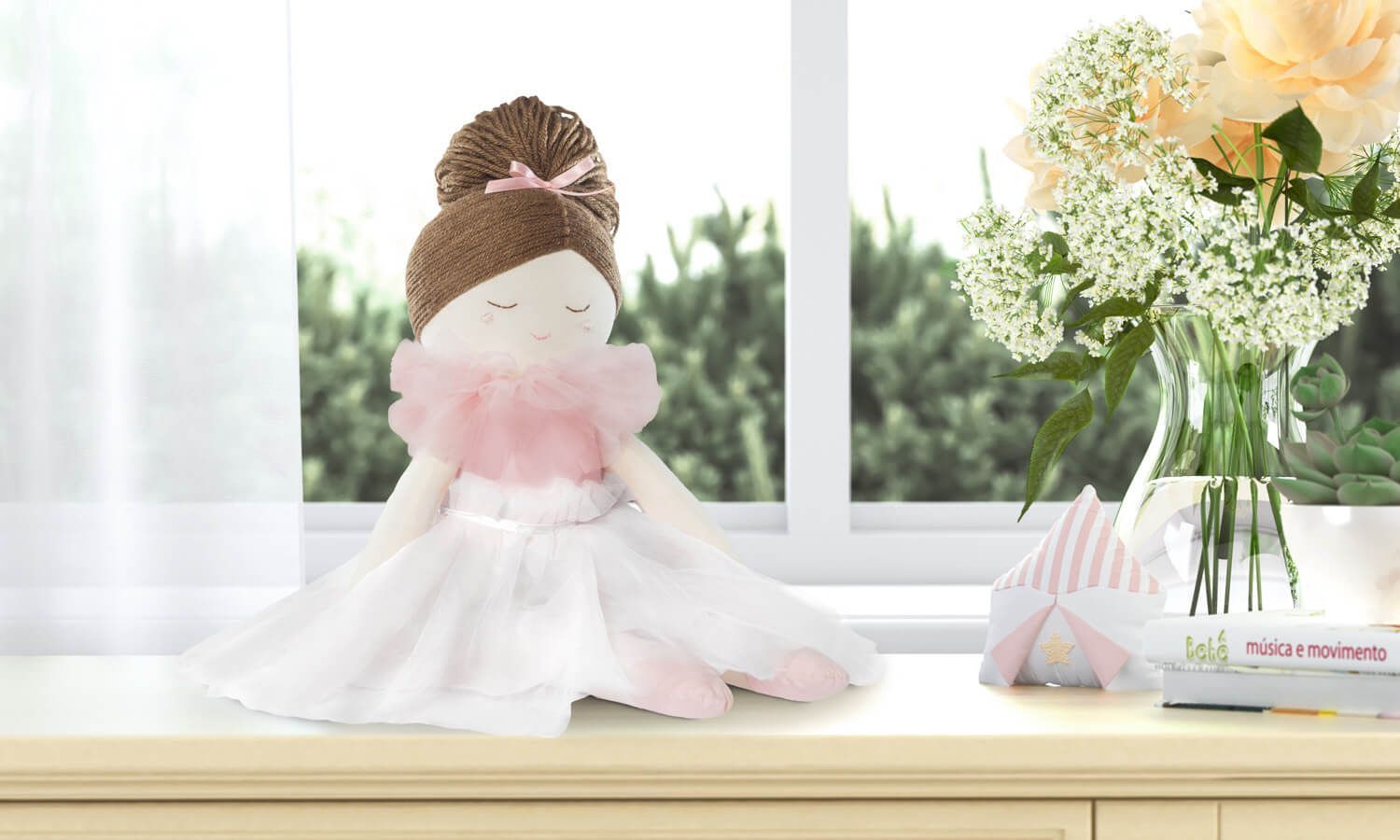 Bailarina Mimo Trapezista Rosé 48cm