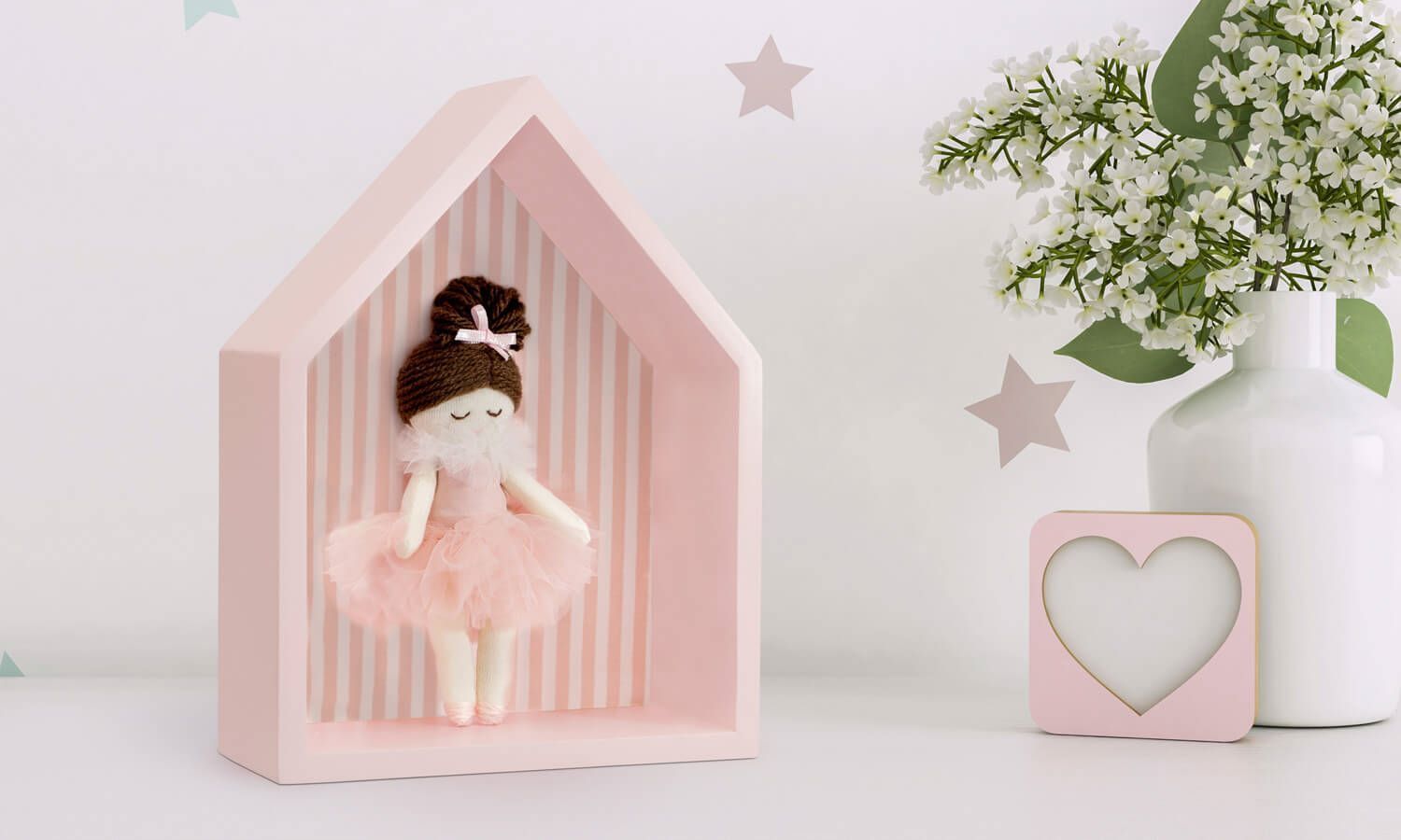 Porta Maternidade Nicho Casinha com Bailarina 22cm