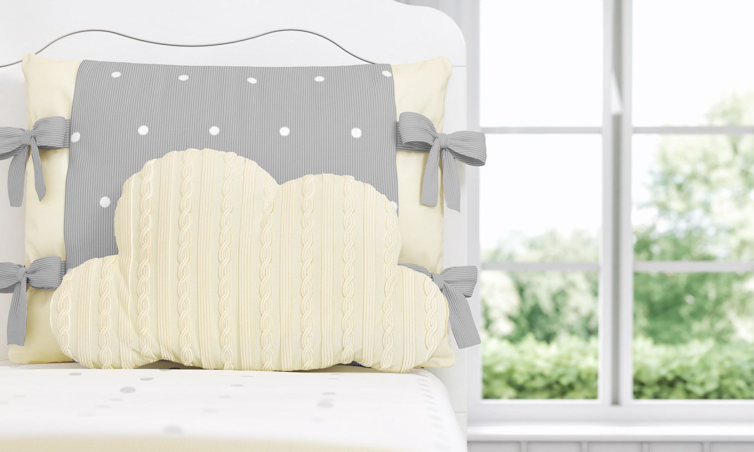 Almofada Nuvem Tricot Rosa 47cm