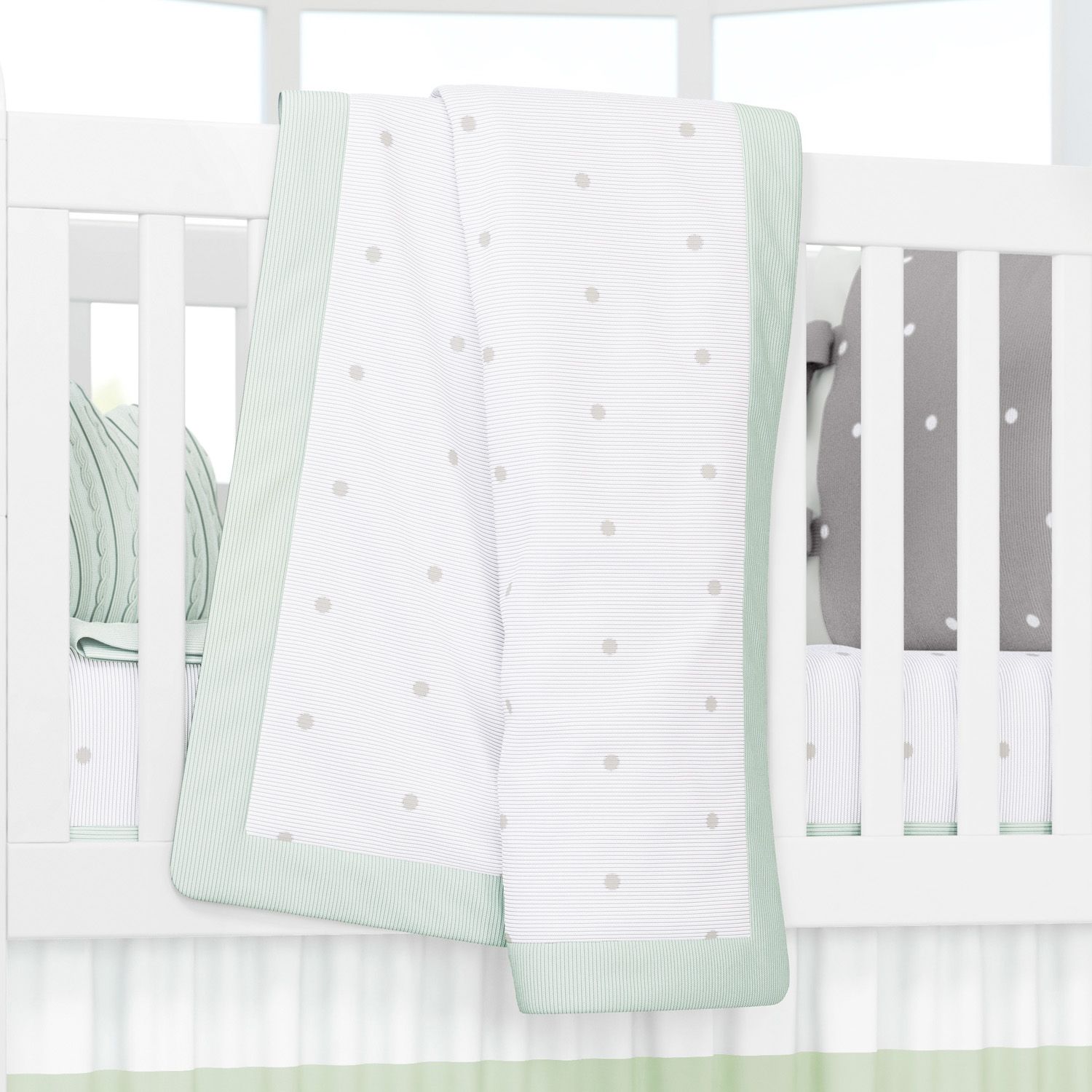 Manta Tricot Poá Azul 1,45m