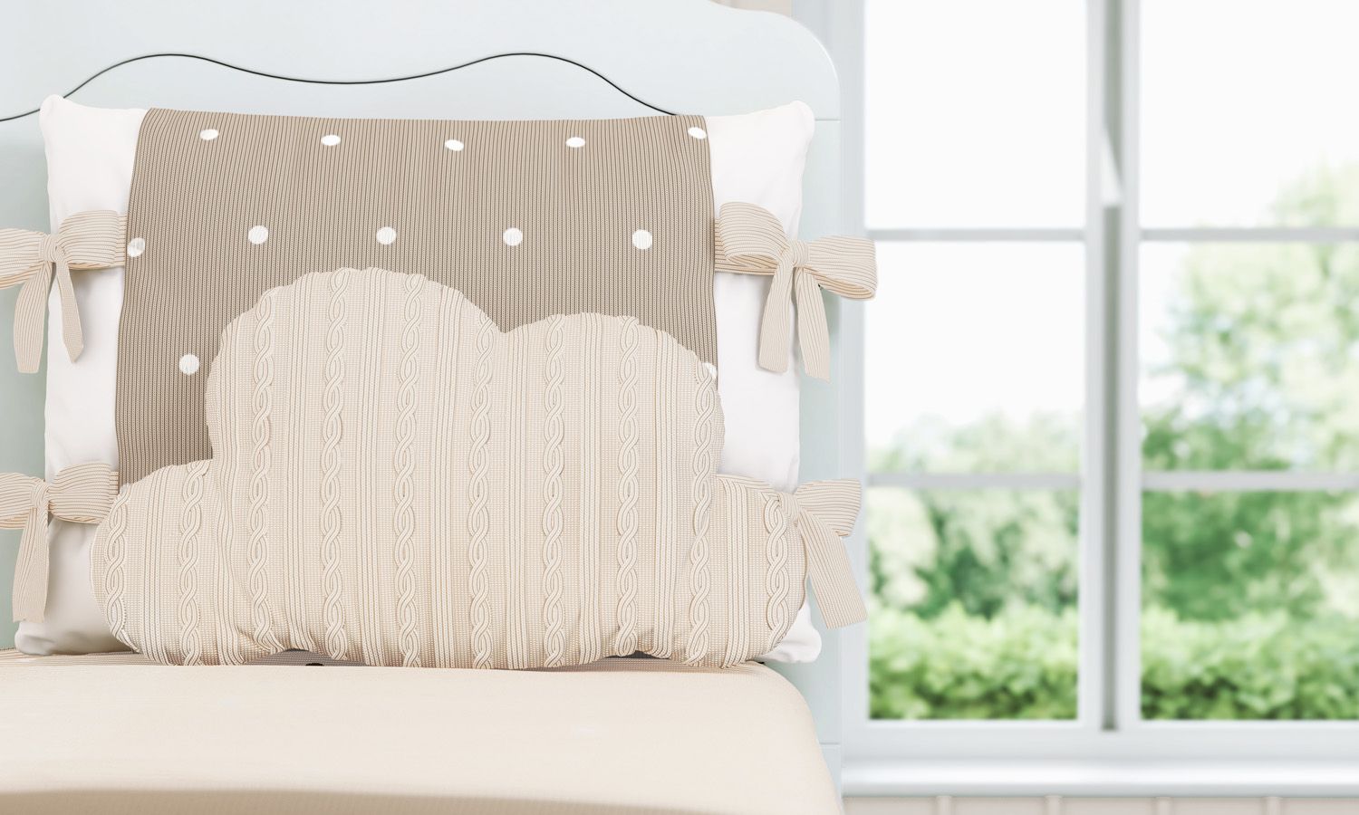 Almofada Nuvem Tricot Rosa 47cm