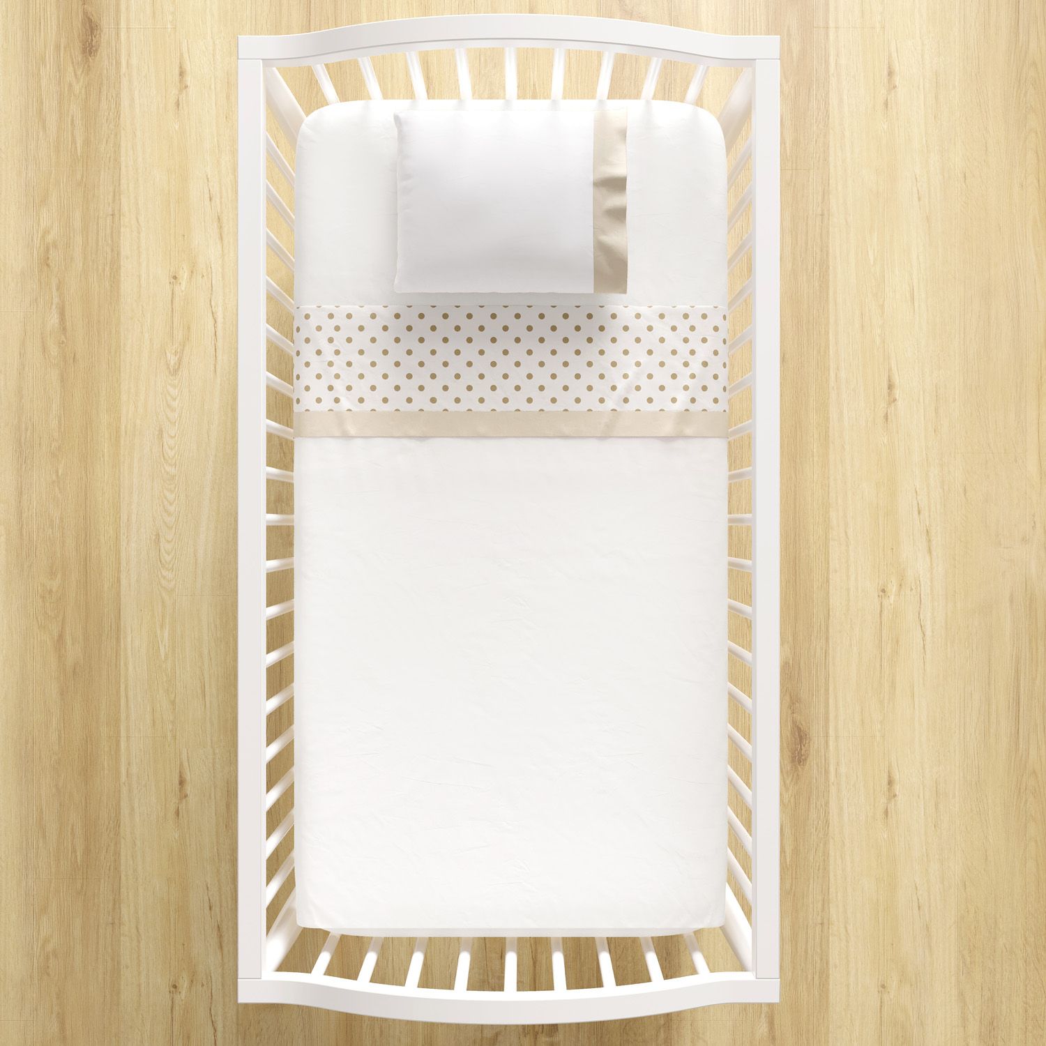 Jogo de Lençol Berço Poá Bege 3 peças