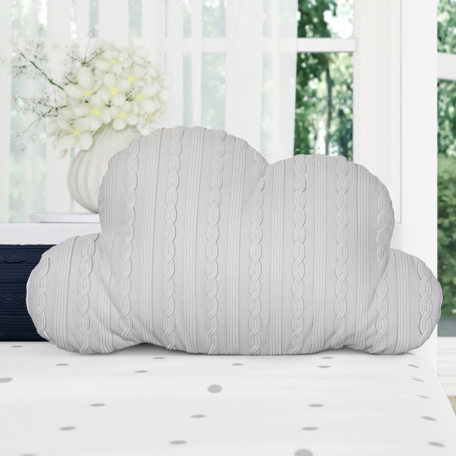 Almofada Nuvem Tricot Rosa 47cm