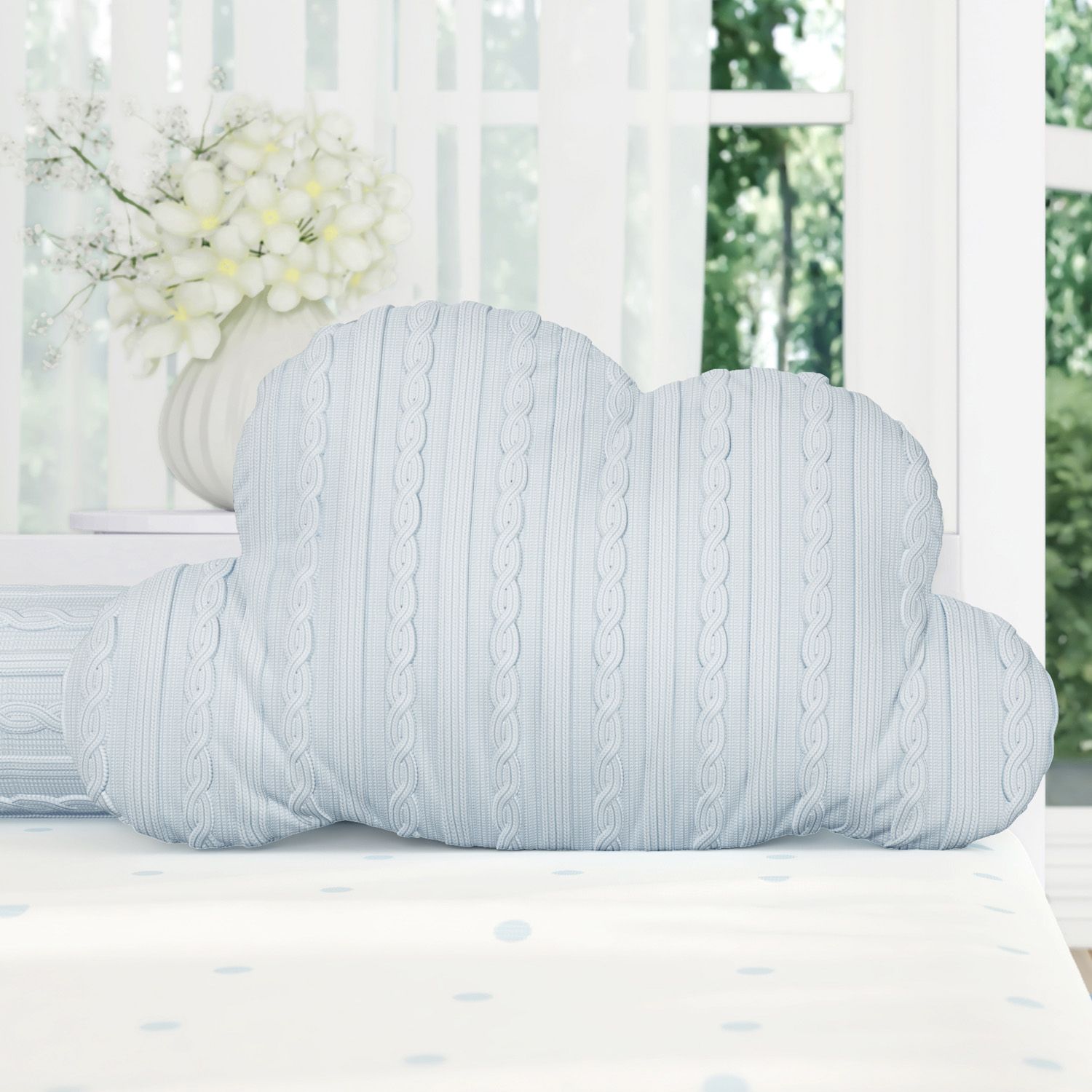 Almofada Nuvem Tricot Rosa 47cm