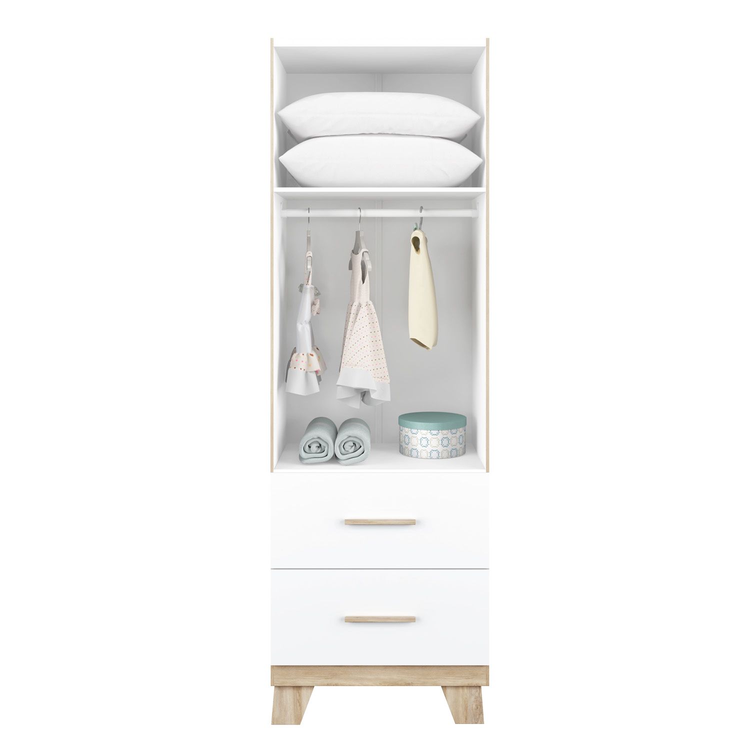 Guarda Roupa Infantil Madeira 2 Portas Retrô