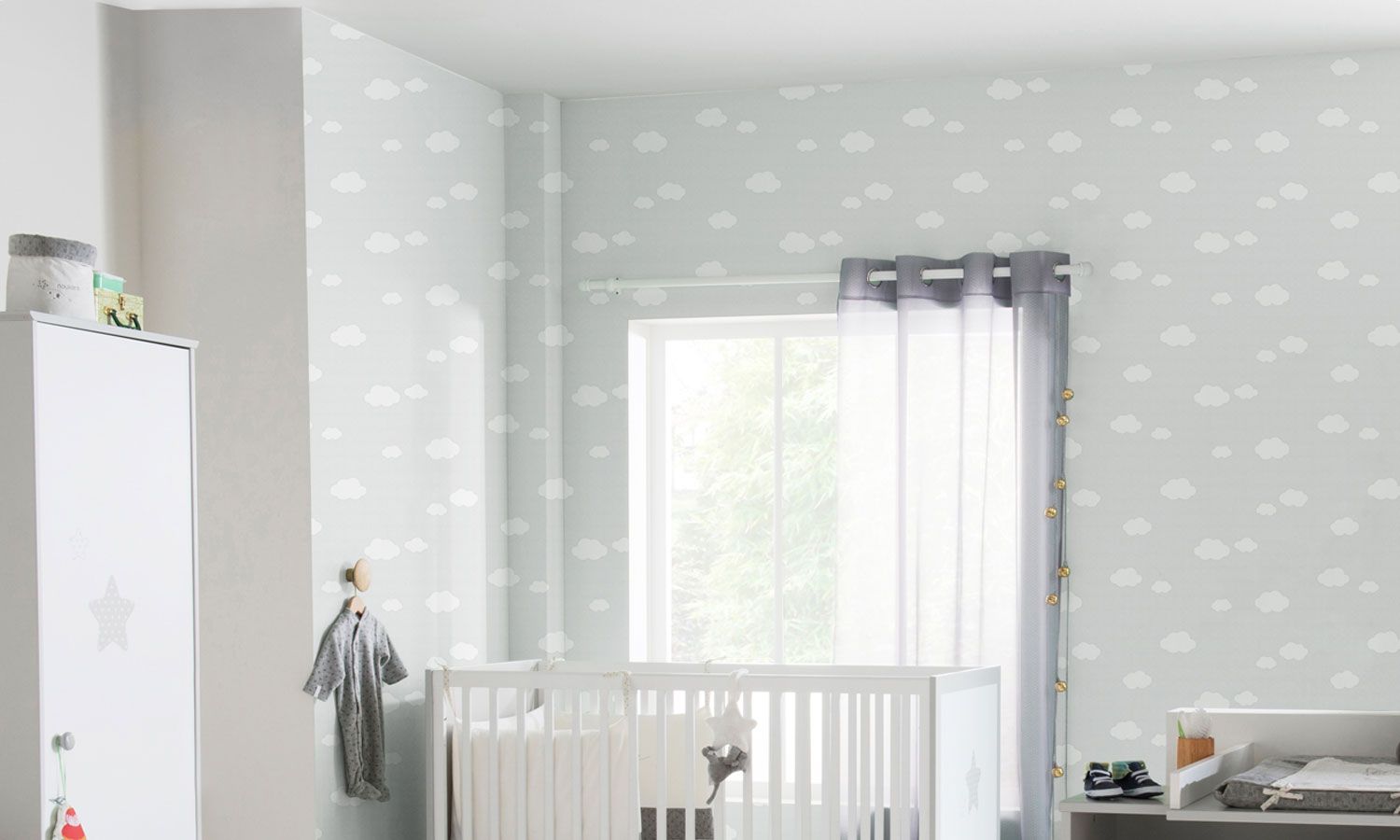 Papel de Parede Nuvens Cinza 10m