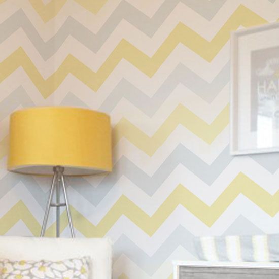 Papel de Parede Chevron Amarelo 10m