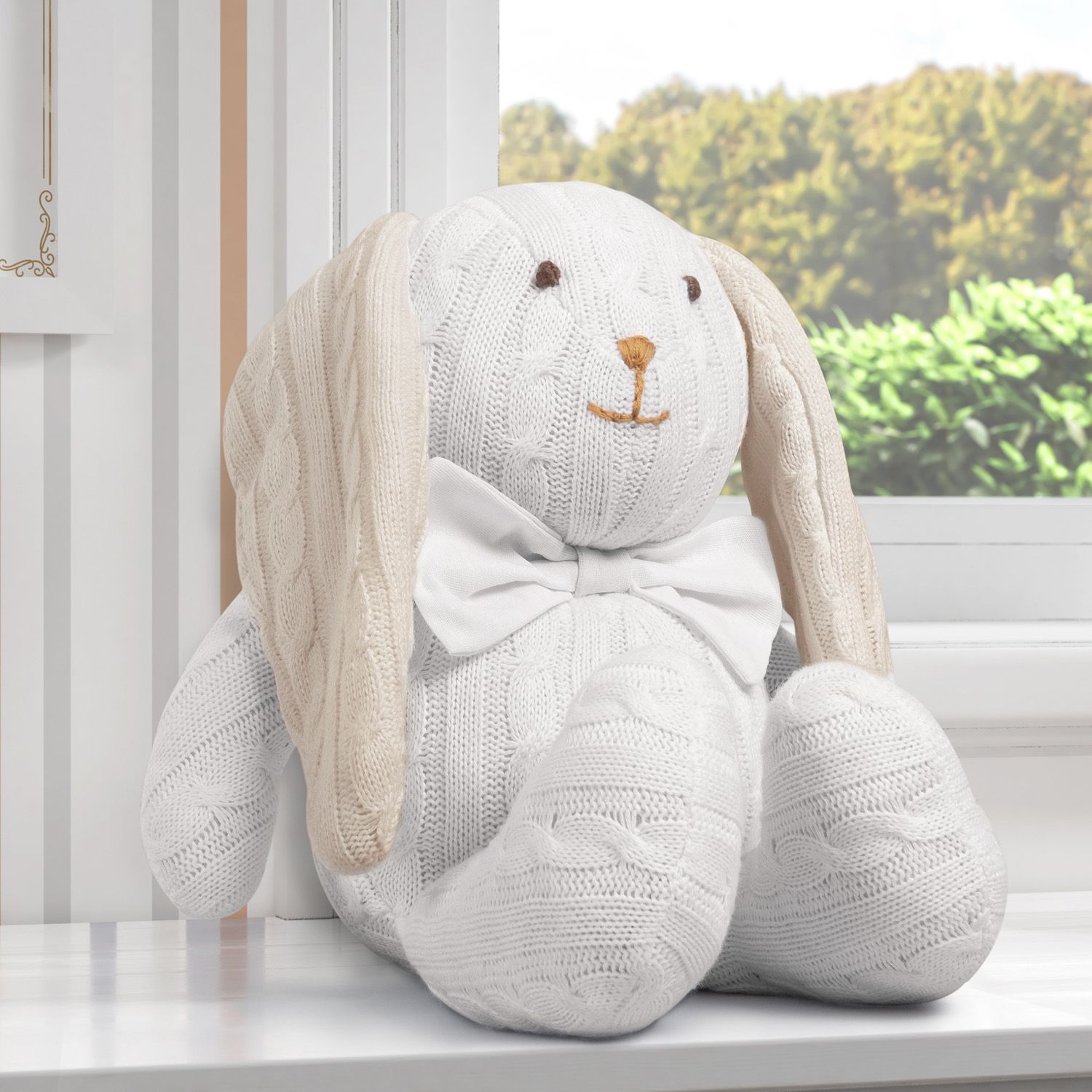 Coelho Tricot com Gravata Listrada Azul 42cm