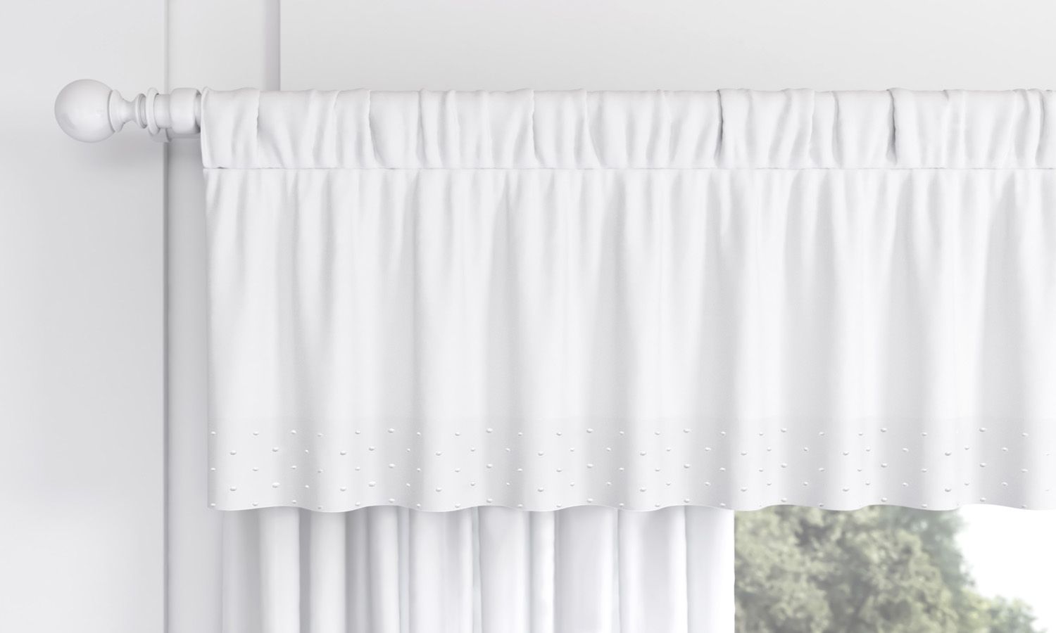 Cortina Luxo Branca/Azul 1,50m