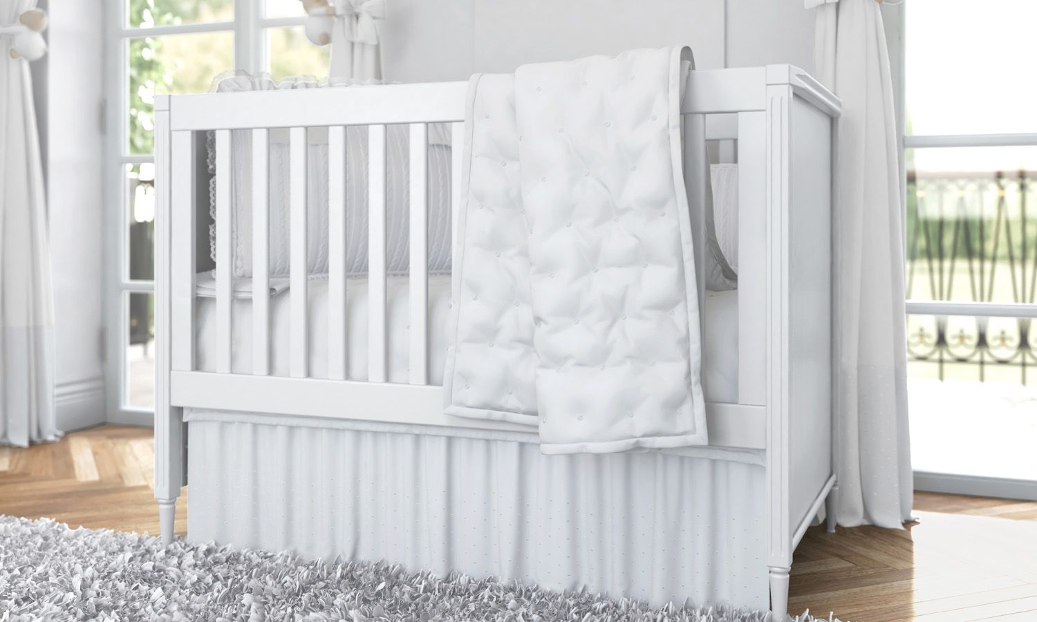 Edredom de Berço Matelado Branco/Azul