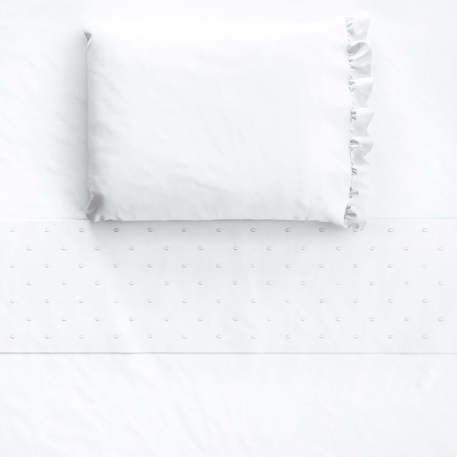 Jogo de Lençol Berço Bordado Poá 3 peças