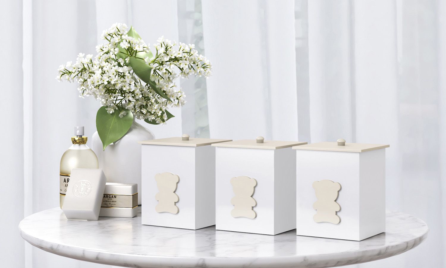 Jogo de Potes Urso Luxo Azul