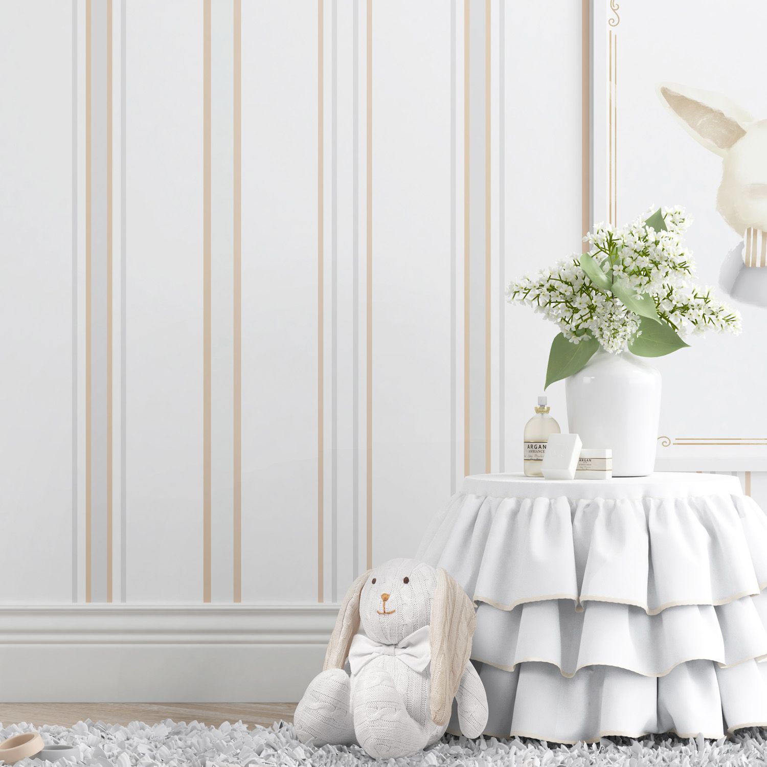 Papel de Parede Luxo Listrado Azul 3m