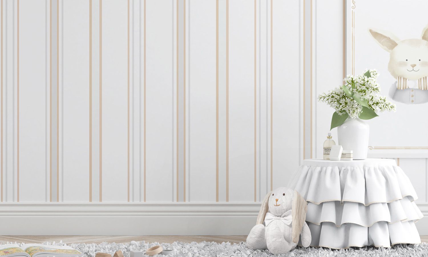 Papel de Parede Luxo Listrado Azul 3m