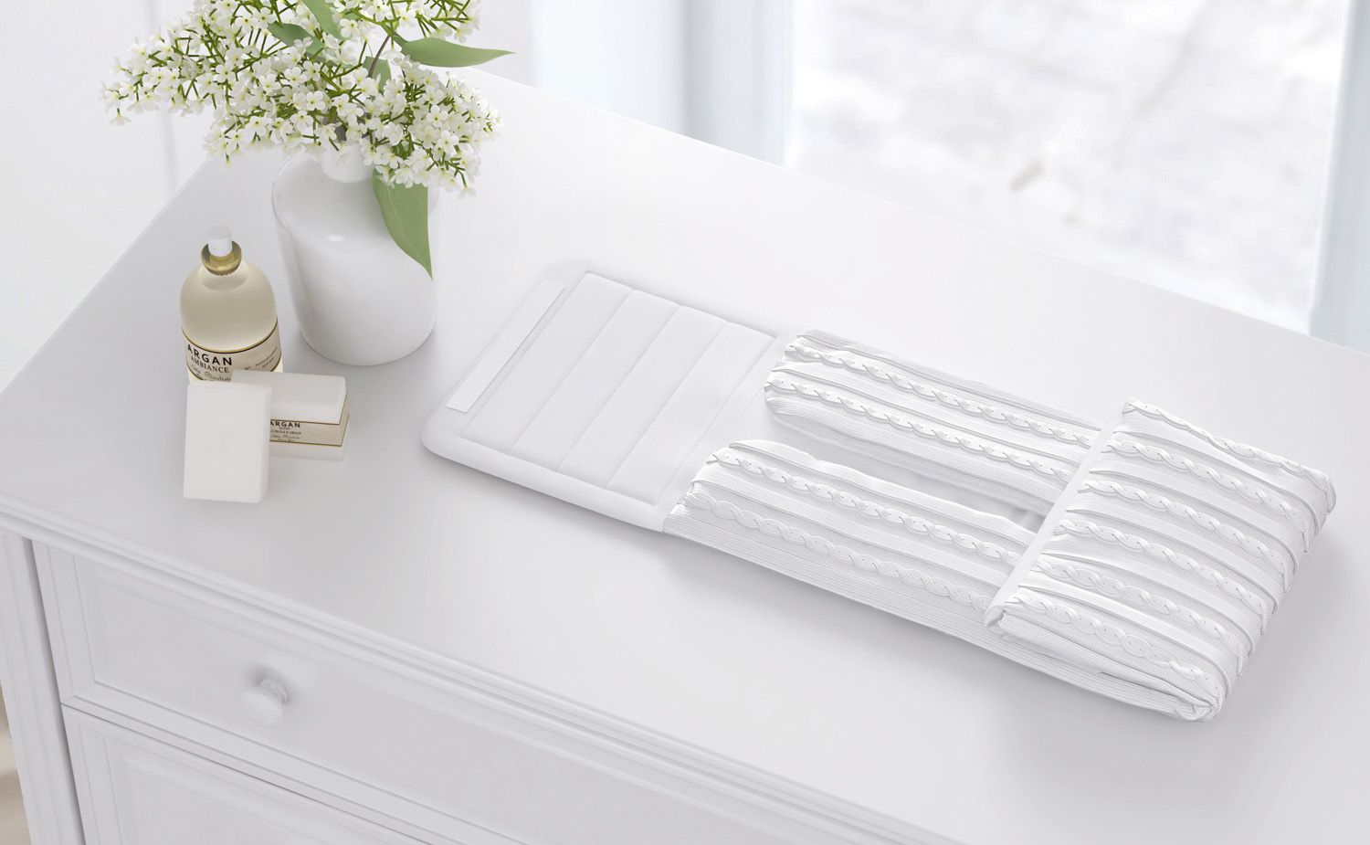 Trocador de Fraldas Portátil Tricot Luxo Branco 85x40cm