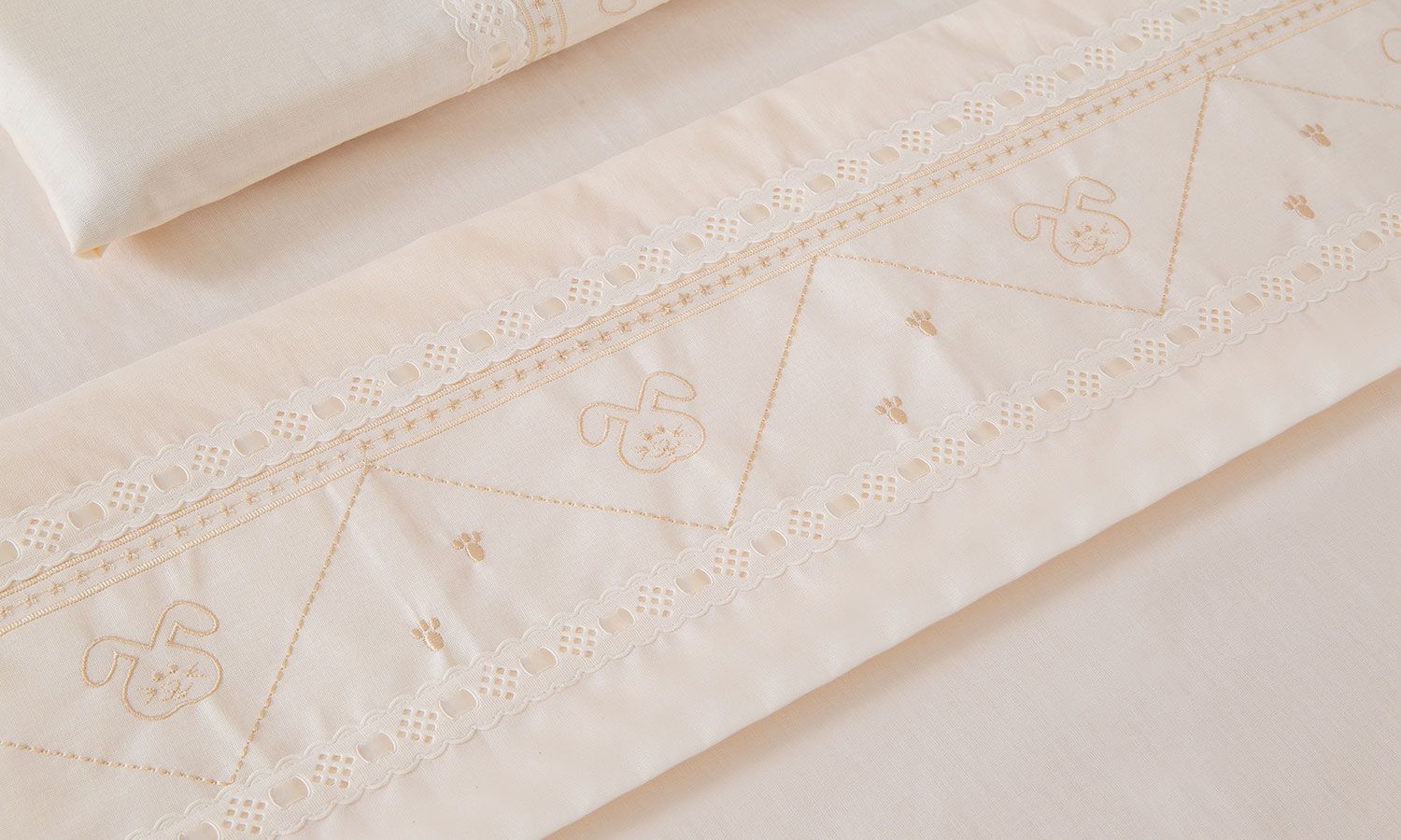 Jogo de Lençol Mini Berço Coelho Branco
