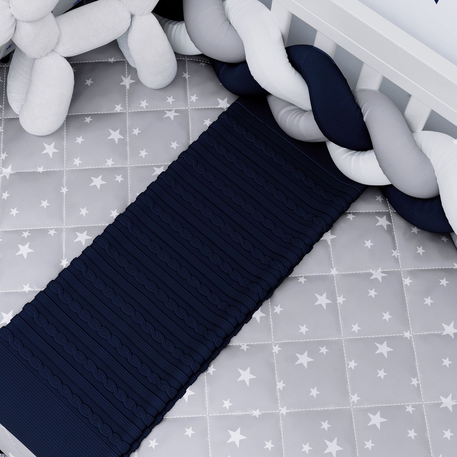 Manta Bebê Tricot Luxo Branco 1m