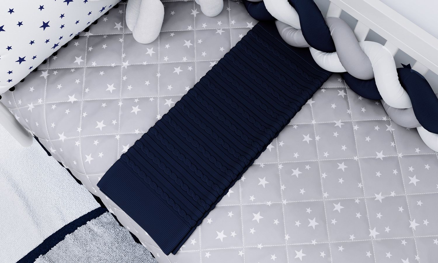 Manta Bebê Tricot Luxo Branco 1m