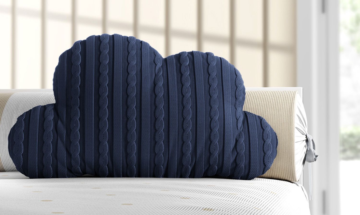 Almofada Nuvem Tricot Rosa 47cm