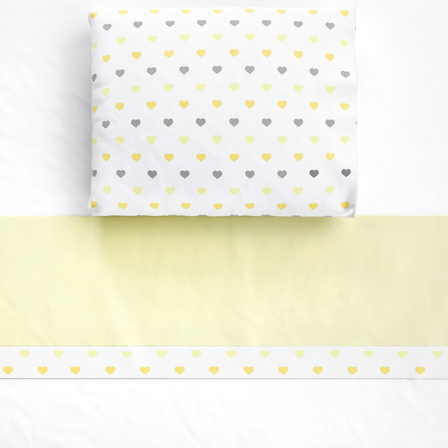 Jogo de Lençol Berço Corações Rosa 3 peças