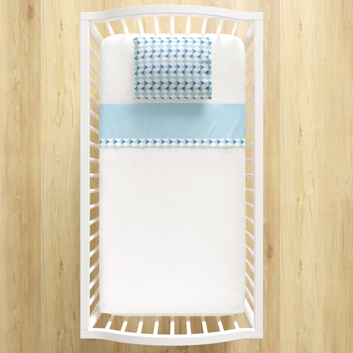 Jogo de Lençol Berço Losango Azul 3 peças