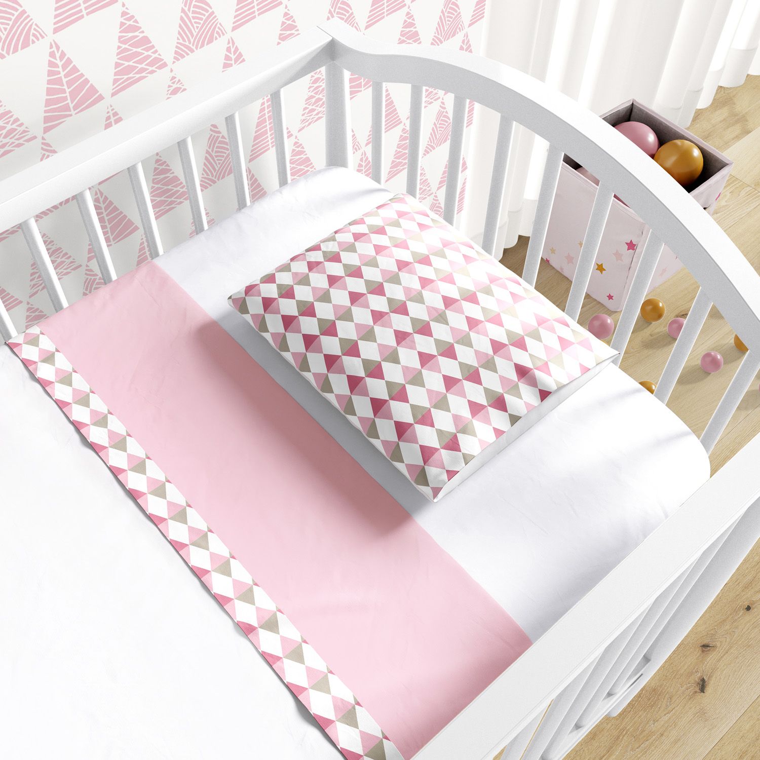 Jogo de Lençol Berço Losango Azul 3 peças