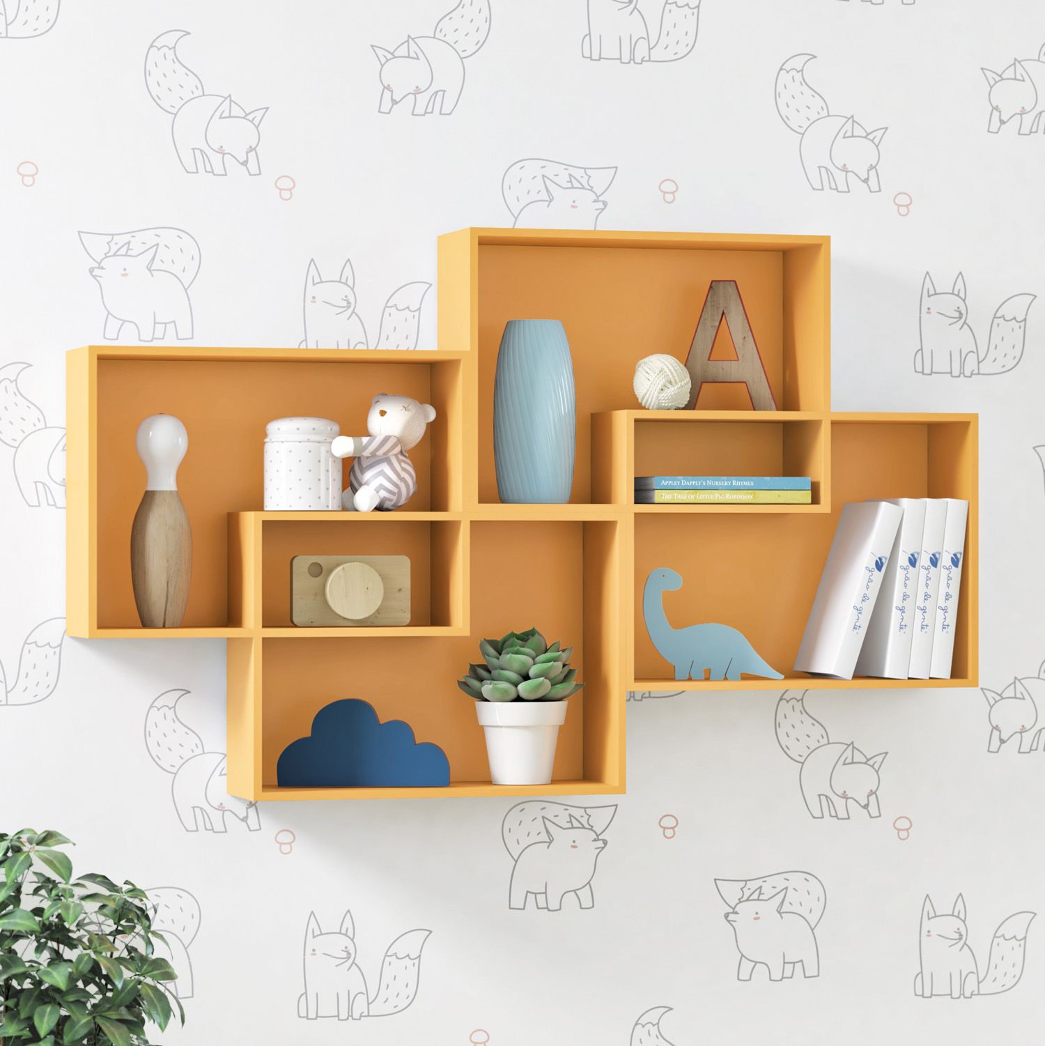 Nicho de Madeira Módulos Retangulares Branco