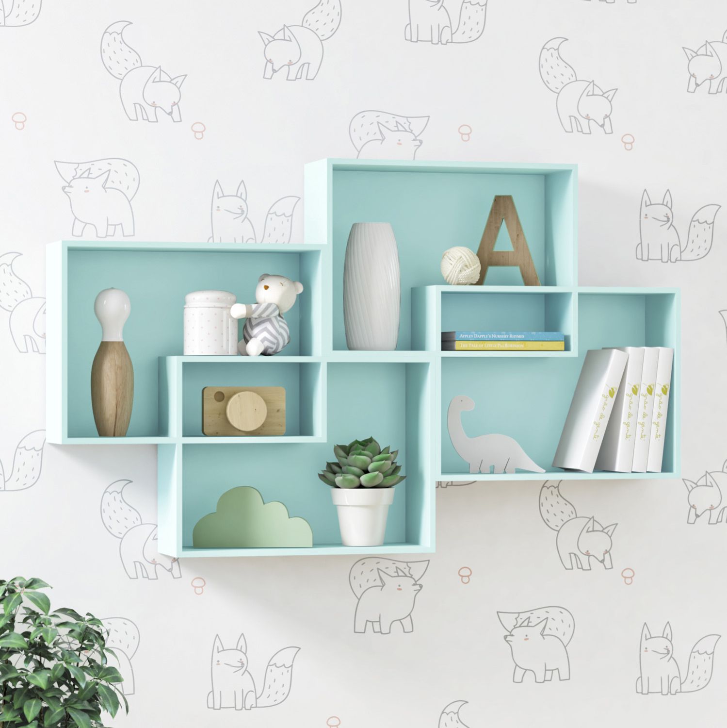 Nicho de Madeira Módulos Retangulares Branco