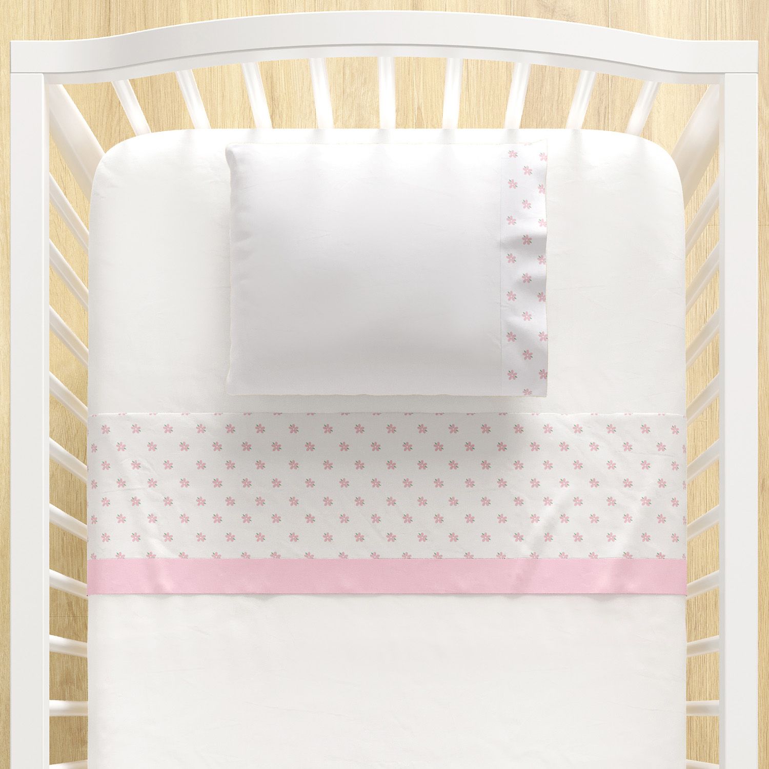 Jogo de Lençol Berço Floral 3 Peças