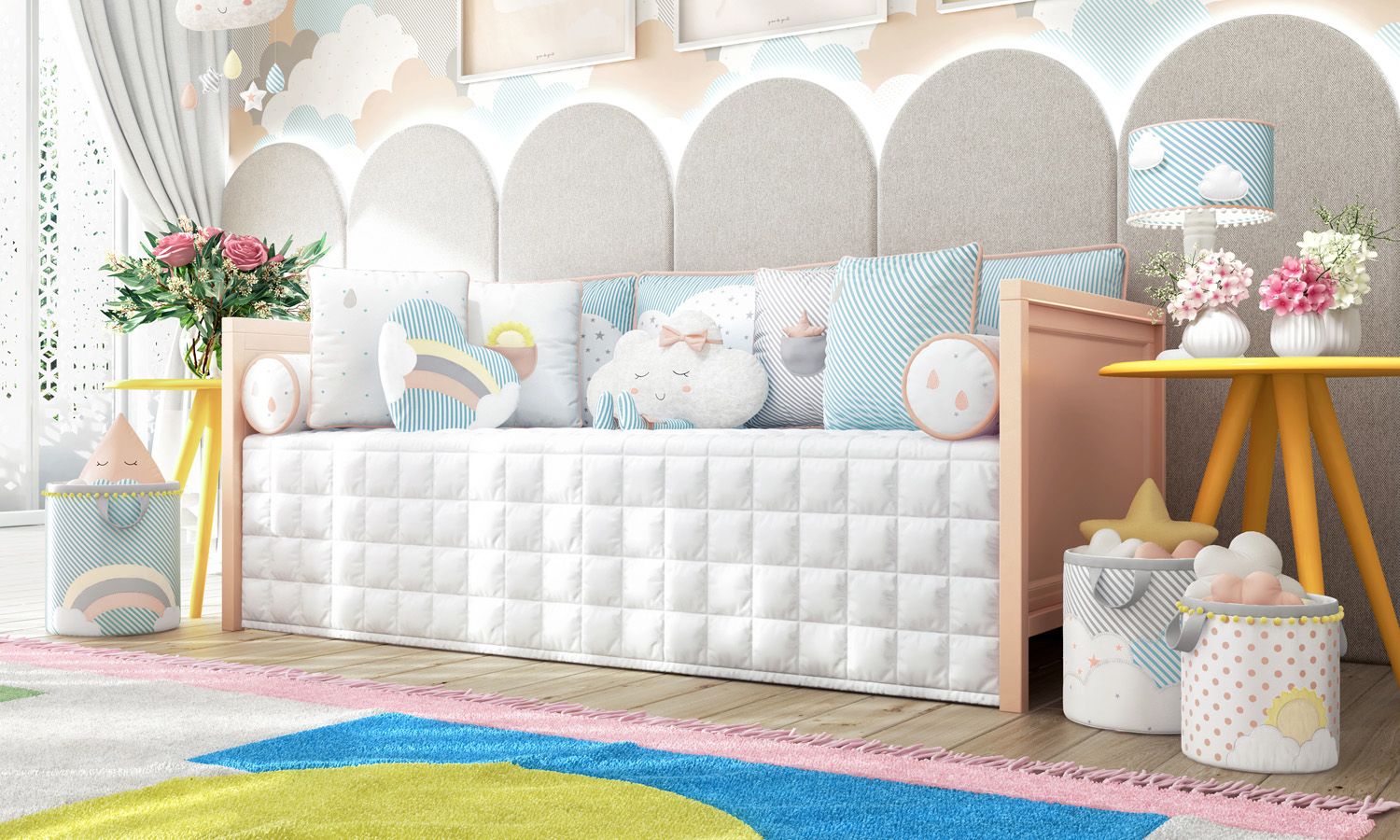 Kit Cama Babá Nuvem de Algodão