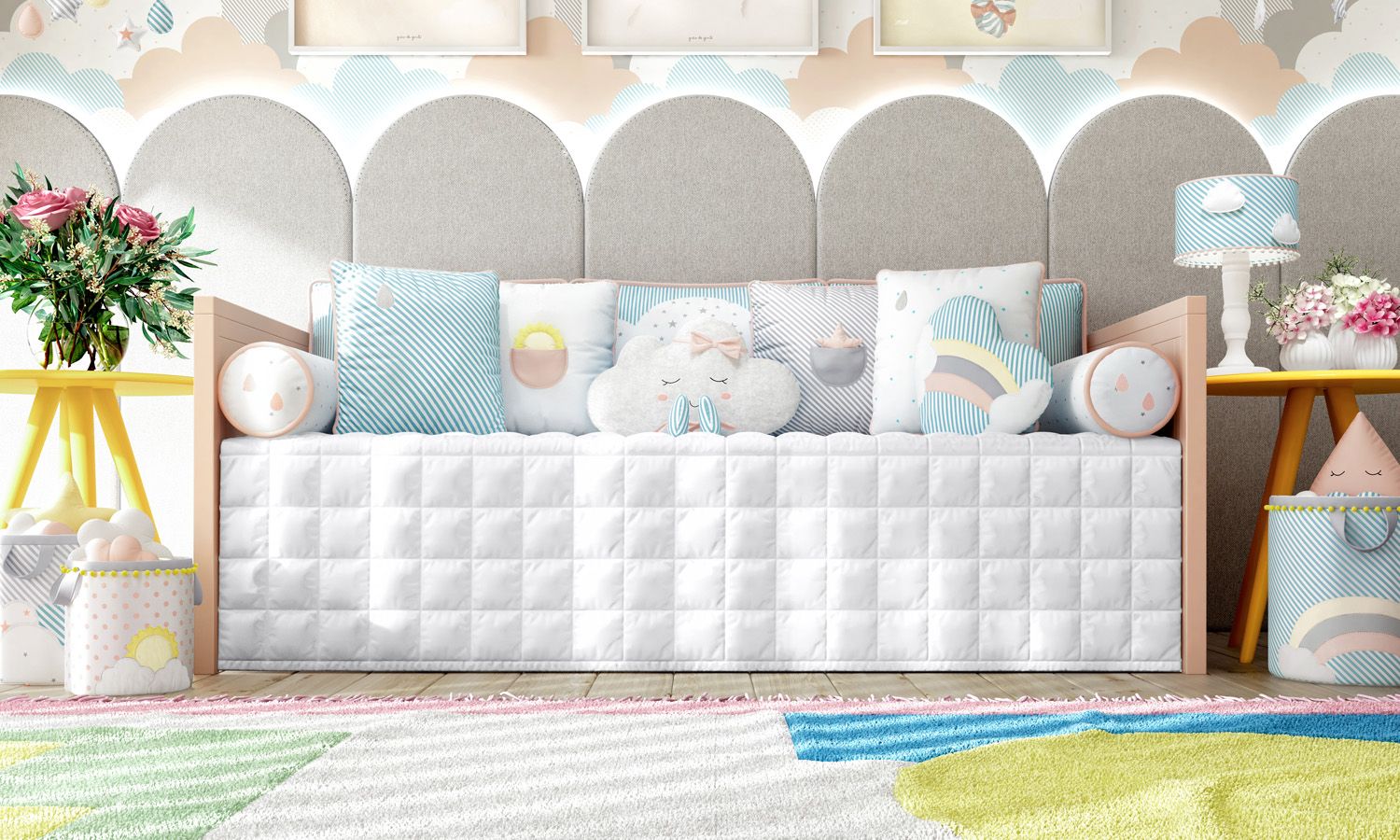 Kit Cama Babá Nuvem de Algodão