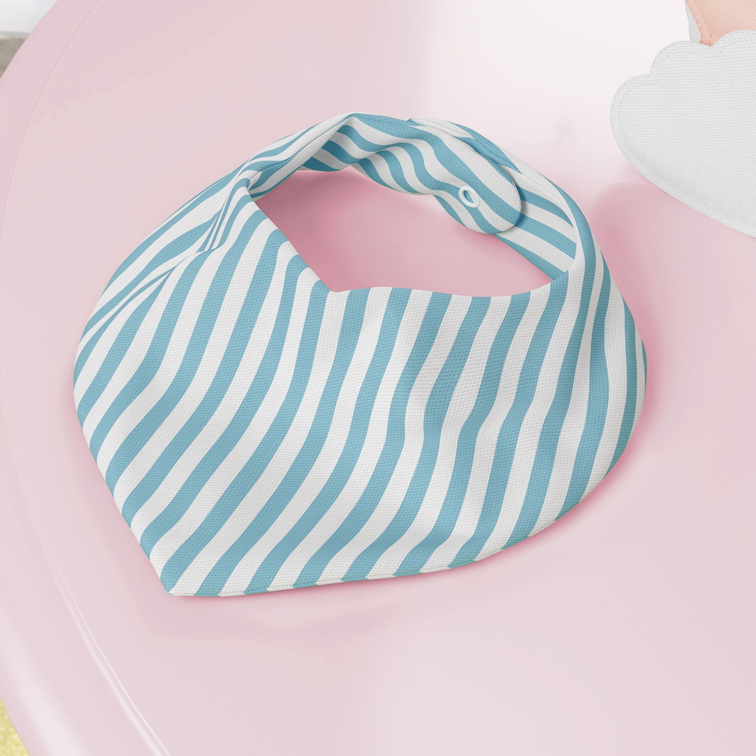 Babador Bandana Listrado Branco/Azul