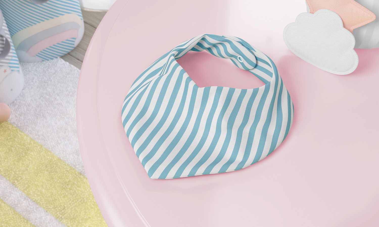 Babador Bandana Listrado Branco/Azul