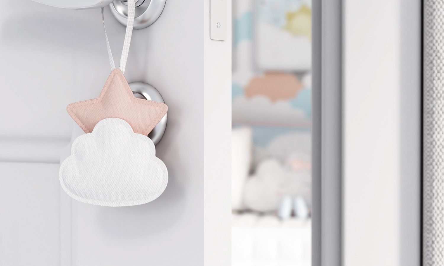 Enfeite para Puxador Estrela na Nuvem de Algodão