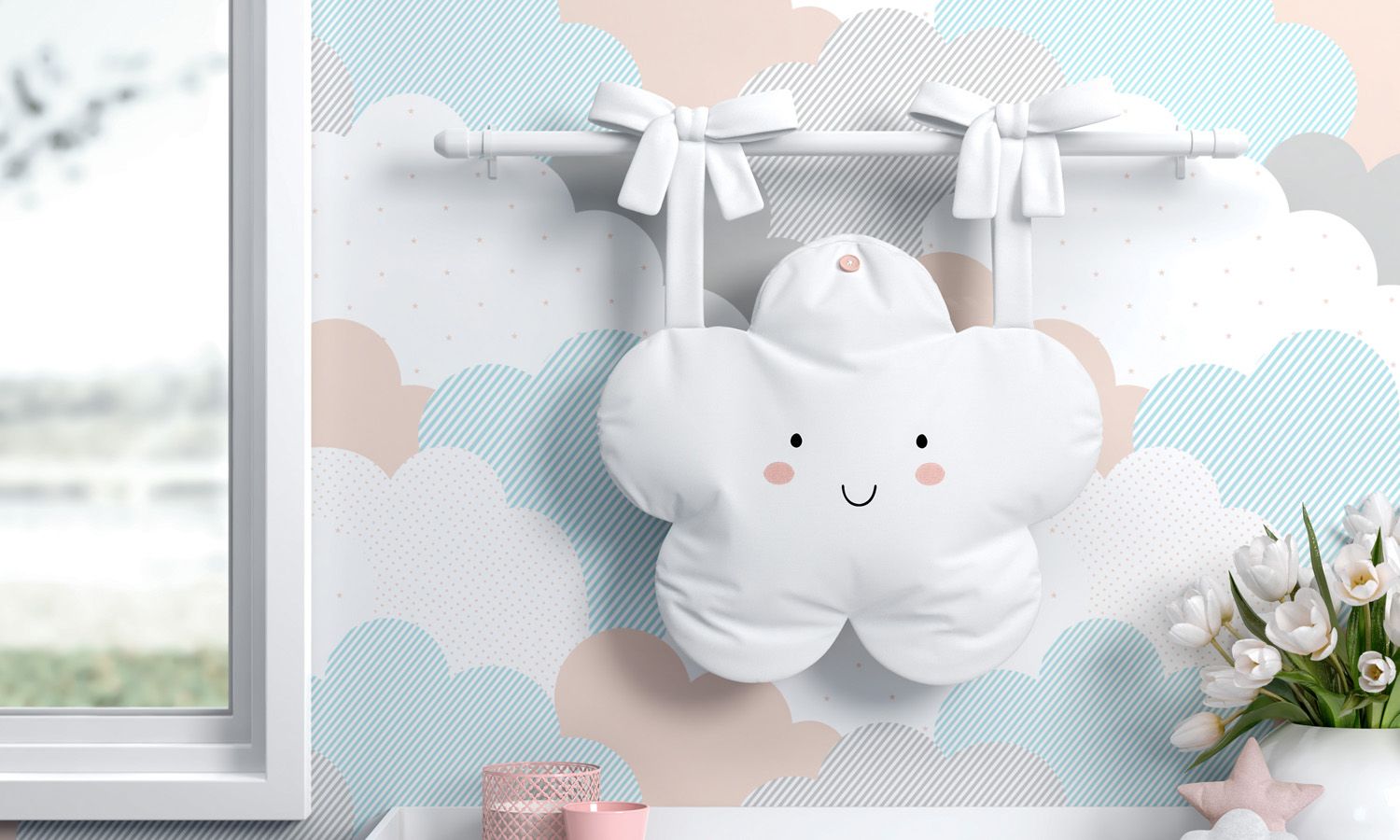 Porta Fraldas Varão Nuvem Chuva de Amor