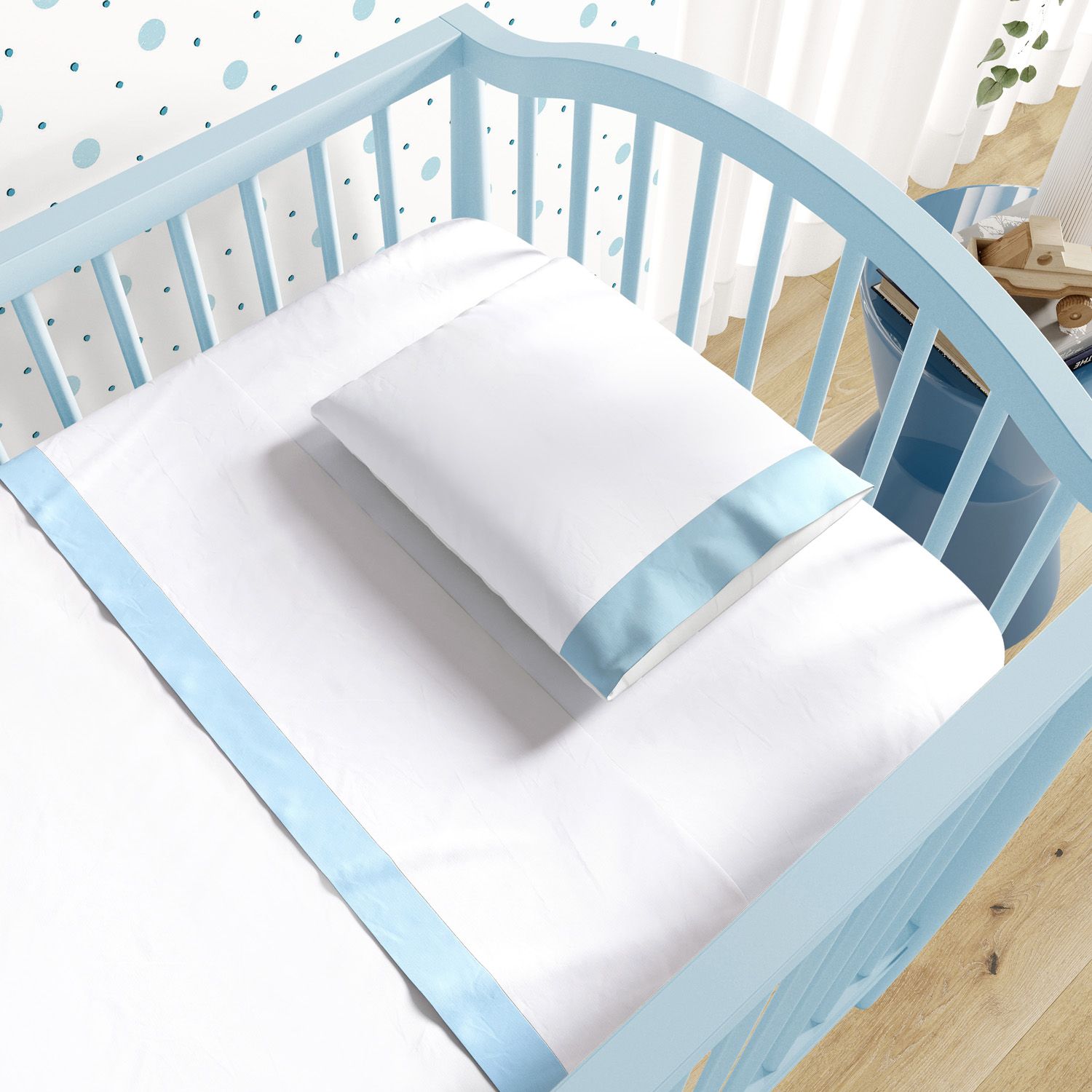 Jogo de Lençol Berço Faixa Rosé 3 peças