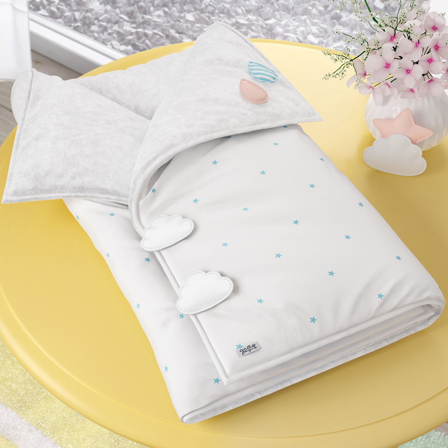 Porta Bebê Gotinhas e Nuvem de Algodão