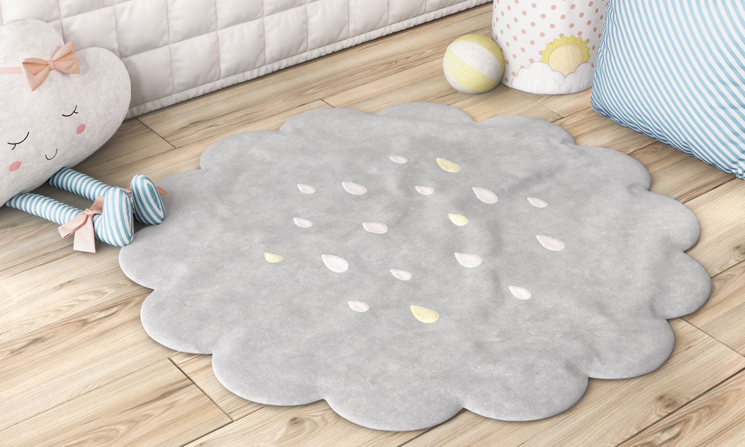 Tapete Redondo Gotinhas 90cm