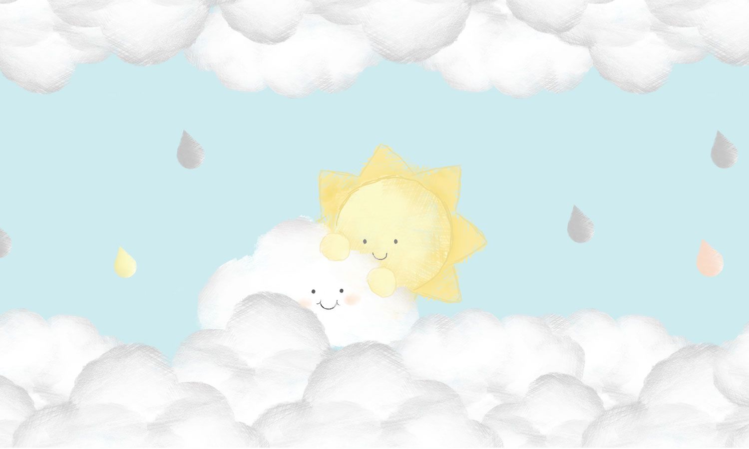 Faixa Adesiva de Parede Solzinho nas Nuvens