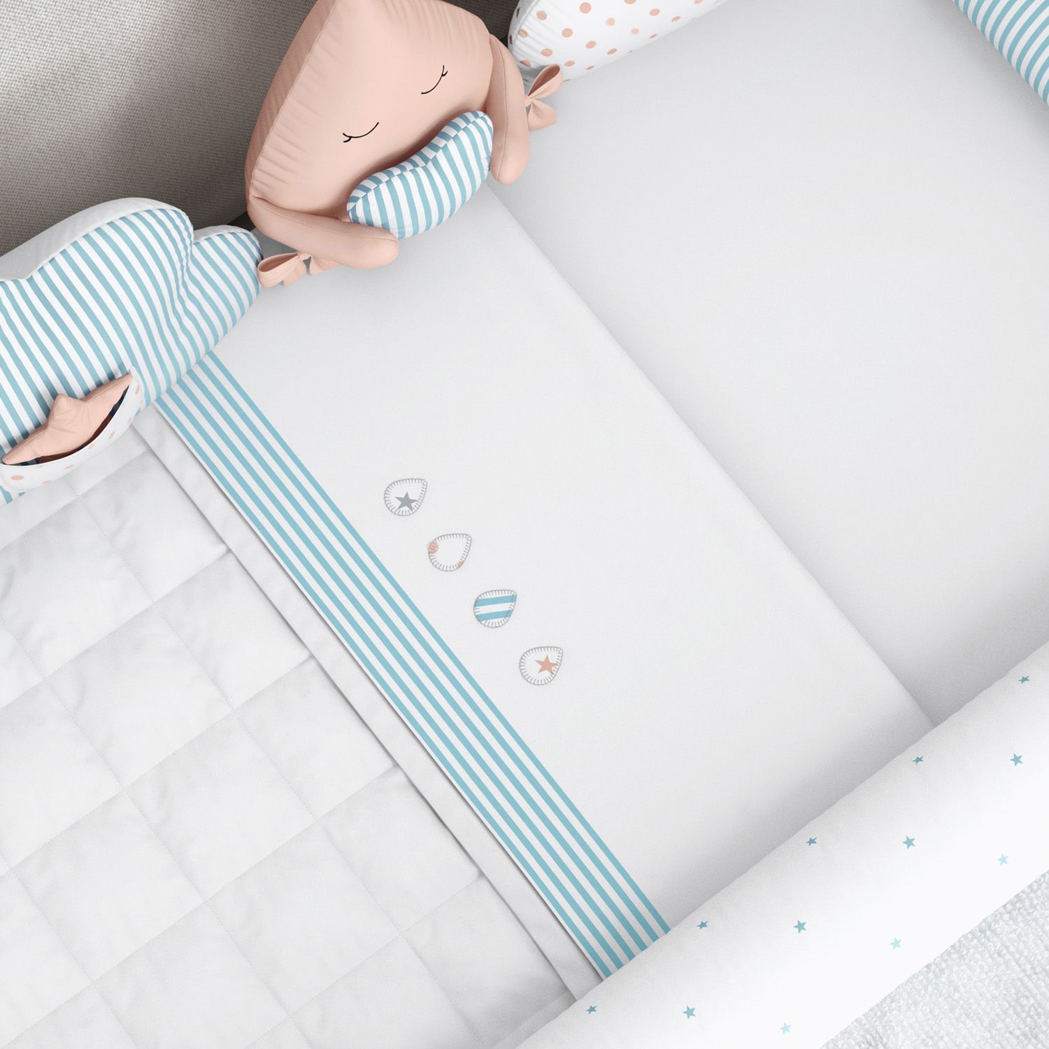 Jogo de Lençol Mini Cama Gotinhas