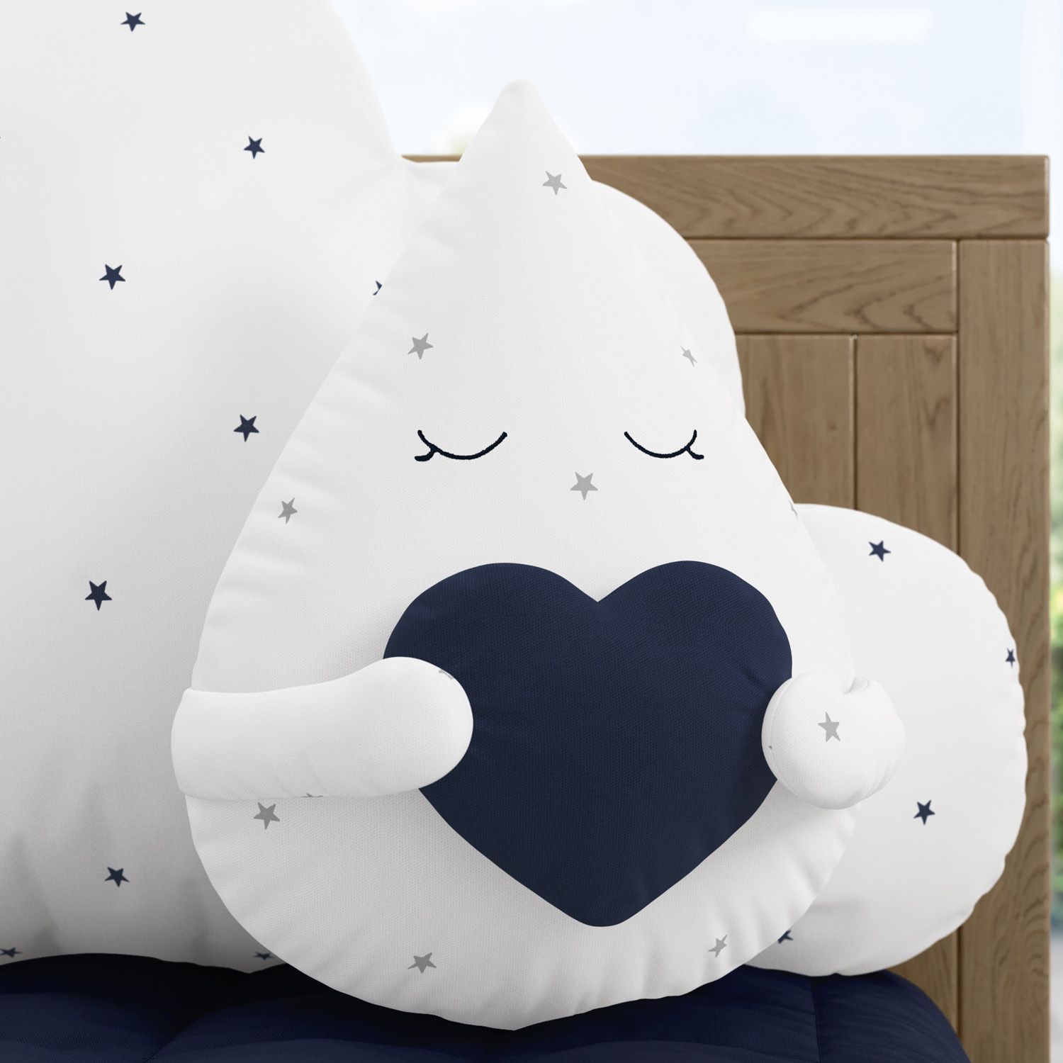 Almofada Gotinha com Coração Salmão 30cm