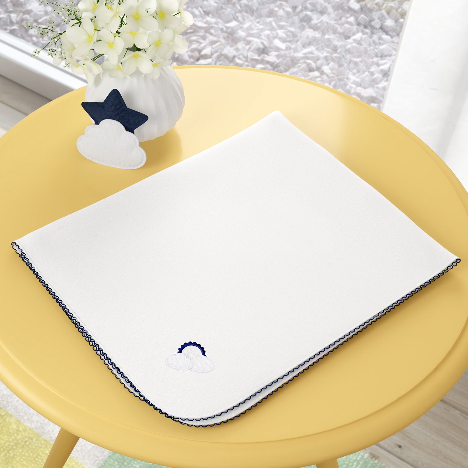 Cueiro Sol na Nuvem de Algodão Azul Marinho