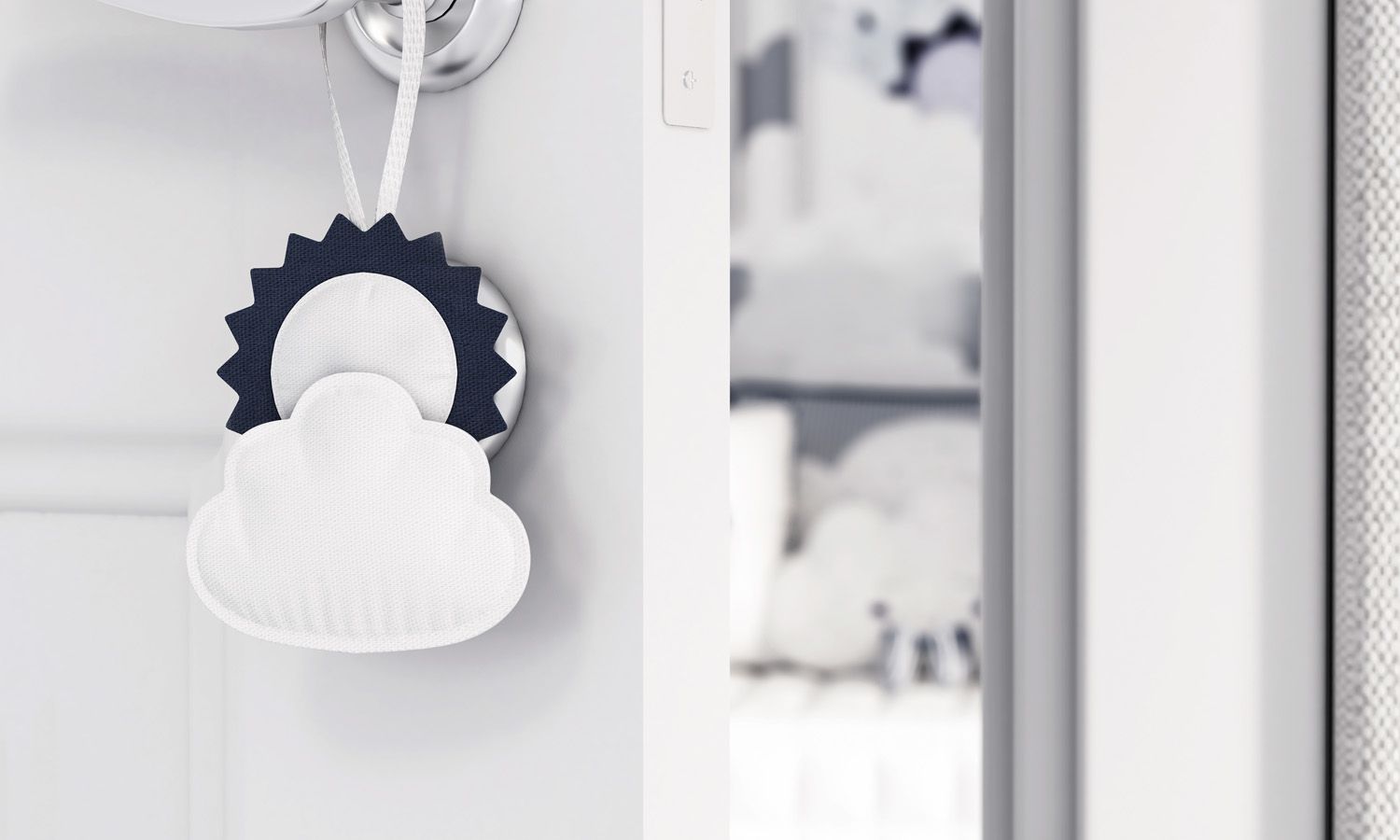 Enfeite para Puxador Sol na Nuvem de Algodão