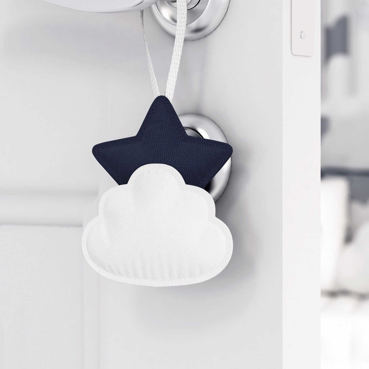 Enfeite para Puxador Estrela na Nuvem de Algodão