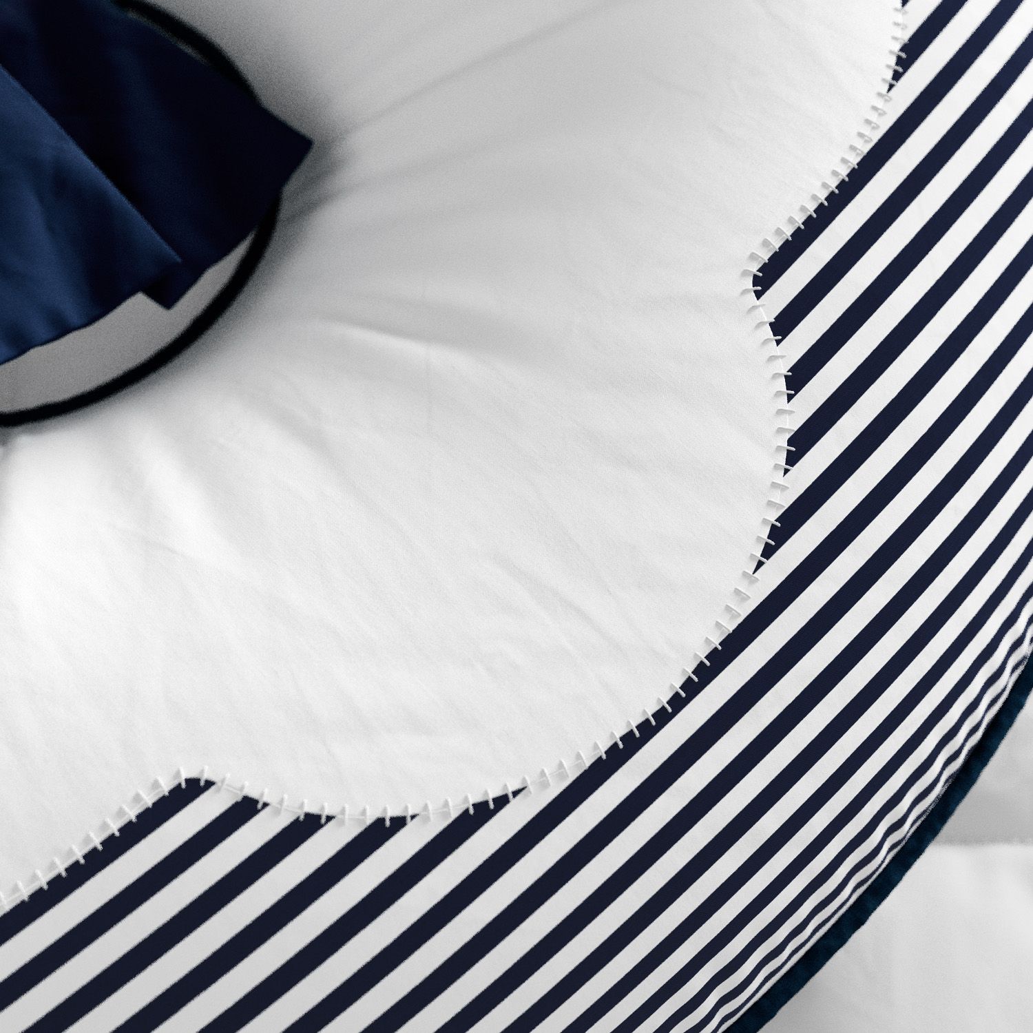 Almofada Amamentação Listrada Azul e Salmão